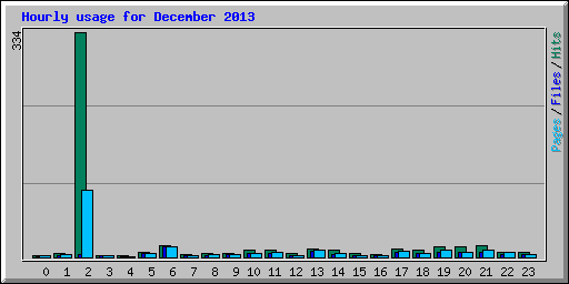 Hourly usage for December 2013