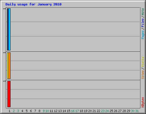 Daily usage for January 2010